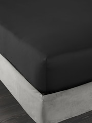 Bianca Black 400 Thread Count 100% Cotton Sateen Fitted Sheet - Image 2 of 2