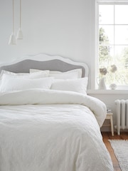 Bianca White French Knot Jacquard 100% Cotton Duvet Cover Set - Image 2 of 5