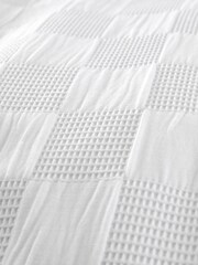 Catherine Lansfield White Waffle Checkerboard Duvet Cover Set - Image 5 of 5