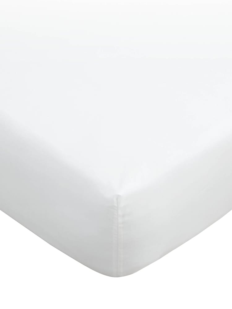 Bianca White 180 Thread Count Cotton Fitted Sheet - Image 2 of 3