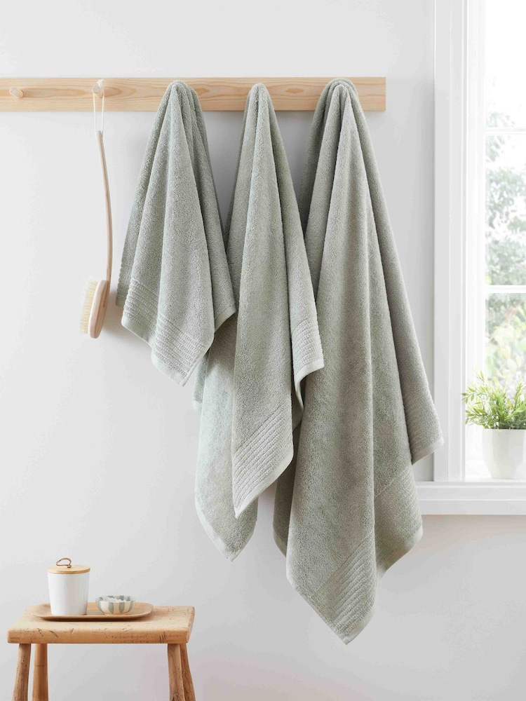 Bianca Sage Green Egyptian 100% Cotton Towel - Image 4 of 4