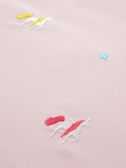 Catherine Lansfield Pink Embroidered Unicorn and Rainbows Duvet Cover Set - Image 4 of 4