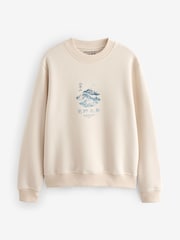 Neutral Crew Sweatshirt Hokusai Graphic License Crew Sweatshirt - Image 5 of 7