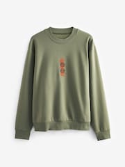 Green Crew Sweatshirt Graphic Crew Sweatshirt - Image 7 of 9