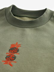 Green Crew Sweatshirt Graphic Crew Sweatshirt - Image 8 of 9