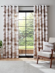 Catherine Lansfield Natural Ombre Texture Lined Eyelet Curtains - Image 2 of 6