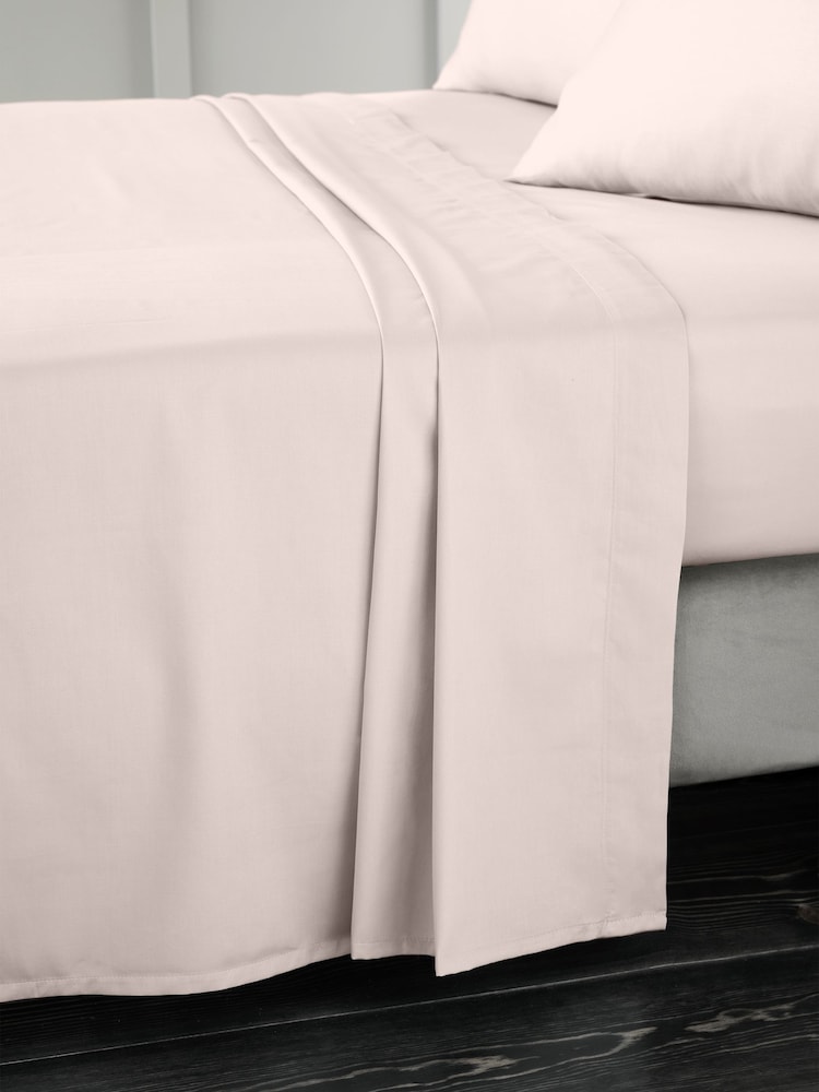 Bianca Blush Pink 400 Thread Count 100% Cotton Sateen Flat Sheet - Image 1 of 2