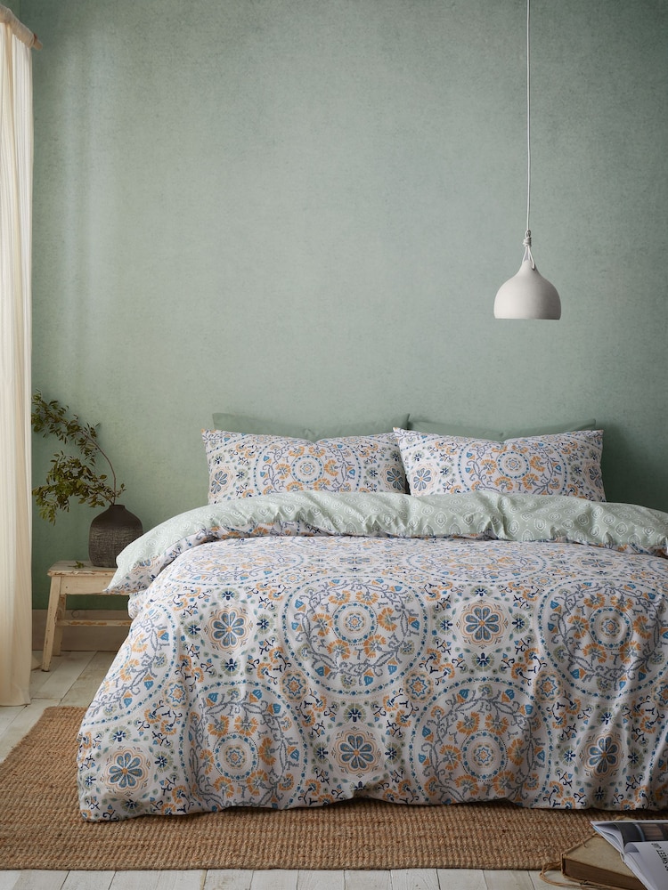 Pineapple Elephant Green Safiya Mandala Reversible Duvet Cover Set - Image 2 of 5