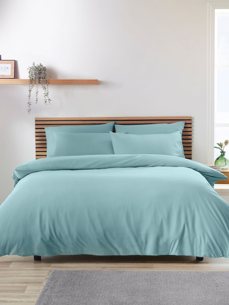 Catherine Lansfield Blue So Soft Easy Iron Duvet Cover Set - Image 1 of 2