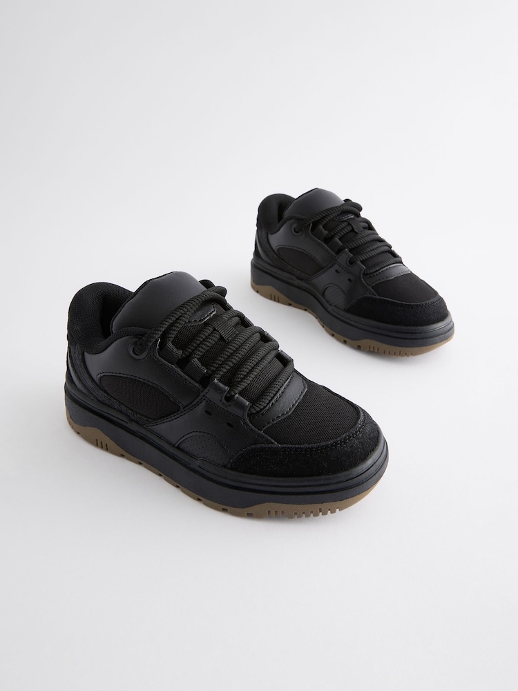 Black Chunky Skate Trainers - Image 1 of 5 Black Chunky Skate Trainers - Image 1 of 5
