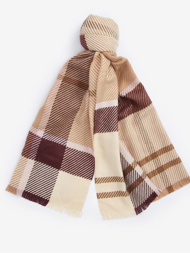 Barbour® Brown Blair Tartan Check Scarf - Image 2 of 4