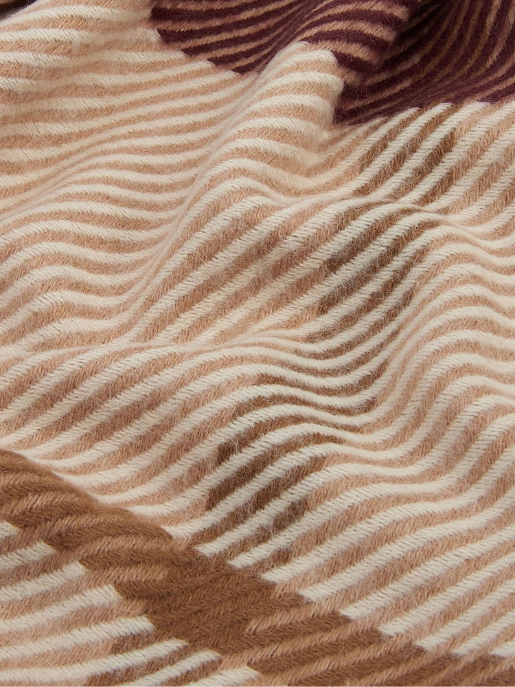 Barbour® Brown Blair Tartan Check Scarf - Image 4 of 4 Barbour® Brown Blair Tartan Check Scarf - Image 4 of 4