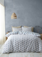 Pineapple Elephant Indigo Blue Inara Ikat Reversible Duvet Cover Set - Image 2 of 4