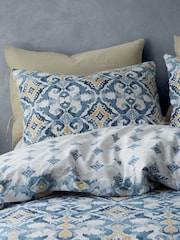 Pineapple Elephant Indigo Blue Inara Ikat Reversible Duvet Cover Set - Image 3 of 4
