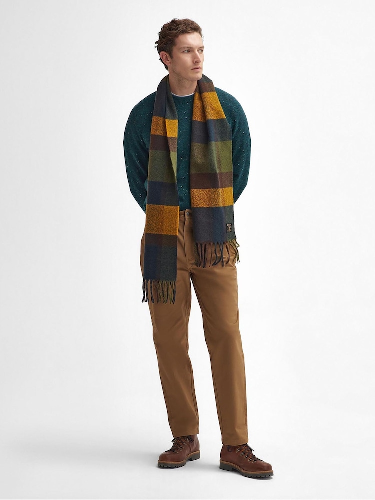 Barbour® Green Westerdale Check Boucle Scarf - Image 1 of 4 Barbour® Green Westerdale Check Boucle Scarf - Image 1 of 4