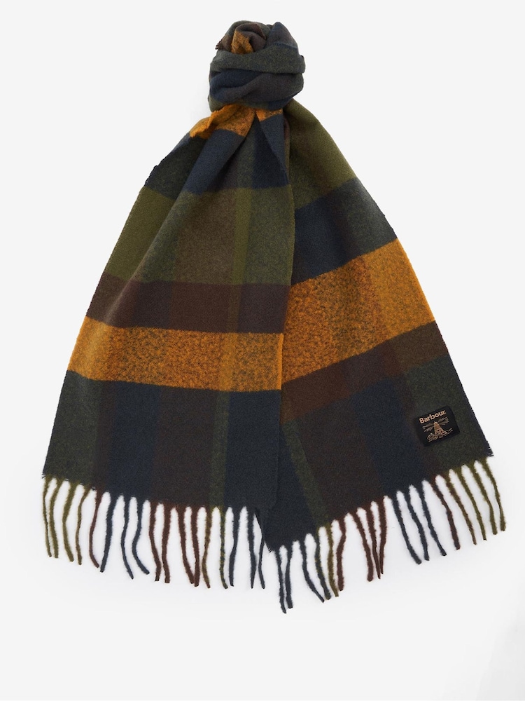 Barbour® Green Westerdale Check Boucle Scarf - Image 2 of 4 Barbour® Green Westerdale Check Boucle Scarf - Image 2 of 4