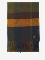 Barbour® Green Westerdale Check Boucle Scarf - Image 3 of 4