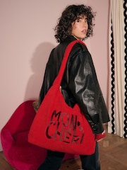 Rockett St George Red Mon Cheri Borg Shoulder Bag - Image 2 of 11