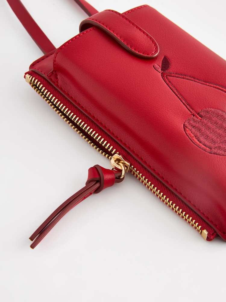 Rockett St George Red Cherry PU Cross-Body Phone Holder - Image 8 of 8