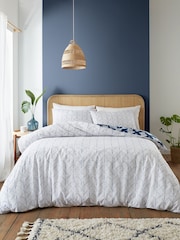 Catherine Lansfield Navy Blue Shibori Tie Dye Reversible Duvet Cover Set - Image 2 of 4