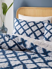 Catherine Lansfield Navy Blue Shibori Tie Dye Reversible Duvet Cover Set - Image 3 of 4