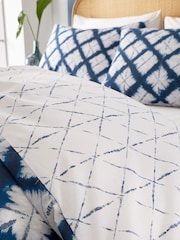 Catherine Lansfield Navy Blue Shibori Tie Dye Reversible Duvet Cover Set - Image 4 of 4