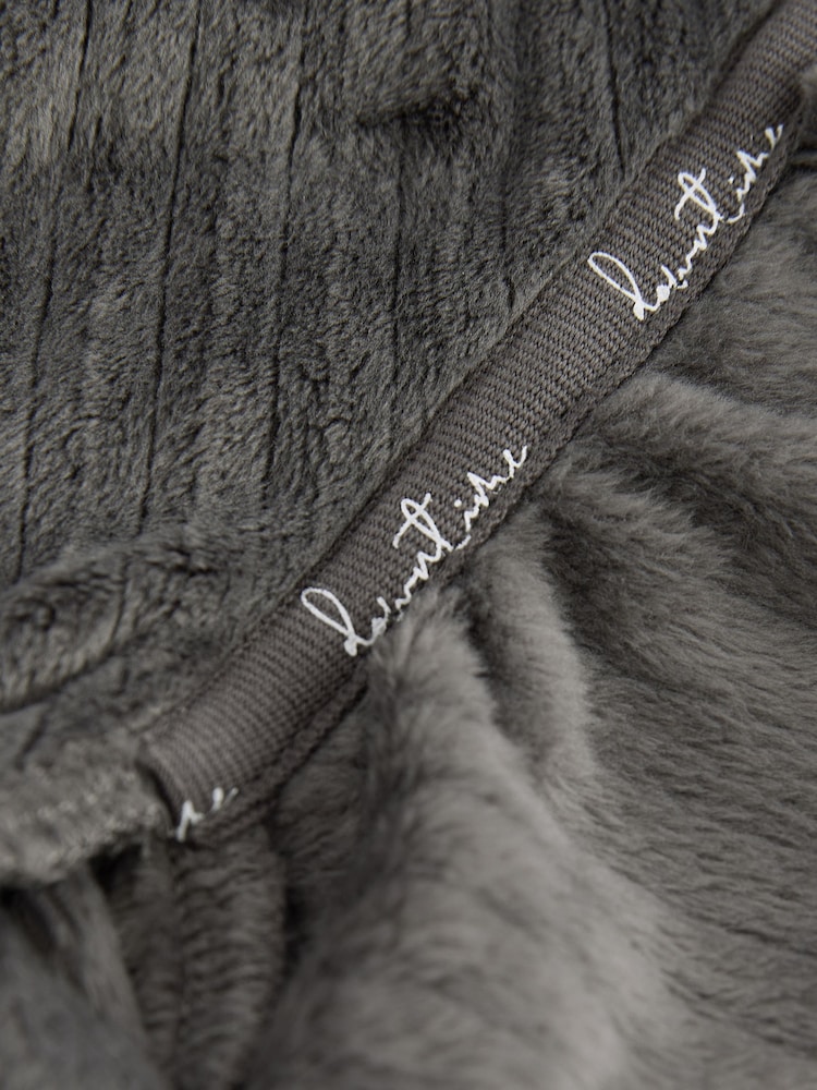 Gris de charbon de bois - Peignoir côtelé super doux - Image 7 of 8
