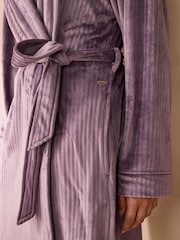 Lilac Purple Supersoft Ribbed Dressing Gown - Image 3 of 7