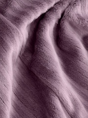 Lilac Purple Supersoft Ribbed Dressing Gown - Image 5 of 7