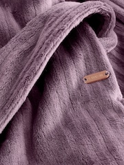 Lilac Purple Supersoft Ribbed Dressing Gown - Image 6 of 7