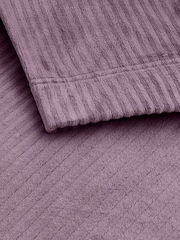 Lilac Purple Supersoft Ribbed Dressing Gown - Image 7 of 7