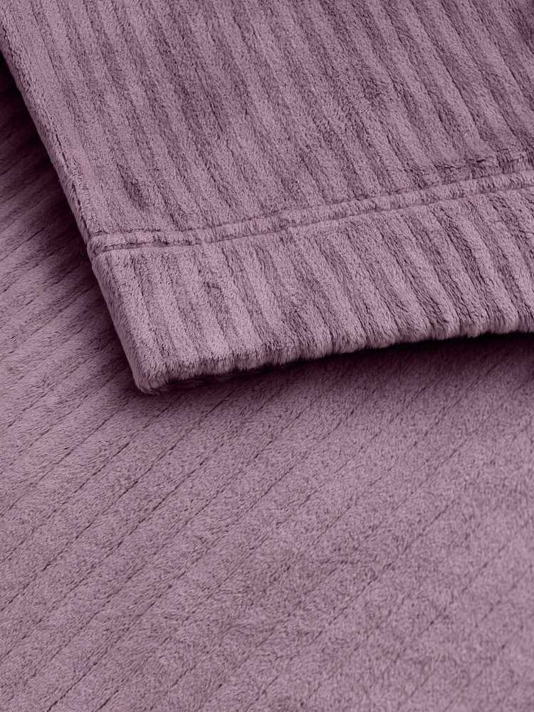 Lilac Purple Supersoft Ribbed Dressing Gown - Image 7 of 7
