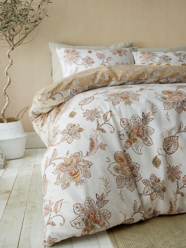 Pineapple Elephant Beige Sahara Floral Reversible Duvet Cover Set - Image 4 of 4