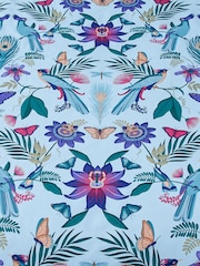 Catherine Lansfield Teal Blue Mya Tropical Floral Reversible Duvet Cover Set - Image 4 of 4