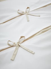 Catherine Lansfield White Milo Bow Duvet Cover Set - Image 3 of 4
