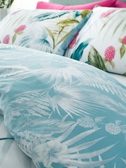 Catherine Lansfield Green Aruba Tropical Floral Reversible Duvet Cover Set - Image 4 of 4