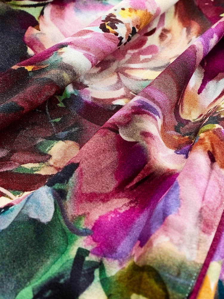 Pink Floral Clarke And Clarke Viscose Robe - Image 7 of 7 Pink Floral Clarke And Clarke Viscose Robe - Image 7 of 7