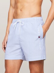 Tommy Hilfiger White Medium Stripe Drawstring Swim Shorts - Image 2 of 5