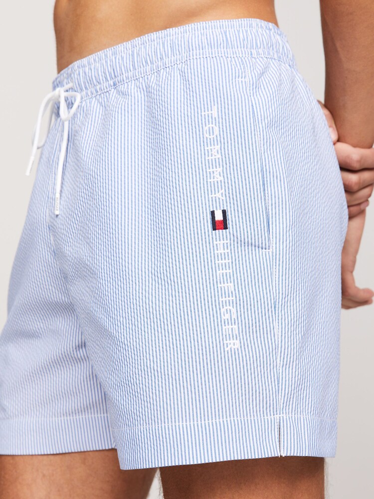 Tommy Hilfiger White Medium Stripe Drawstring Swim Shorts - Image 5 of 5 Tommy Hilfiger White Medium Stripe Drawstring Swim Shorts - Image 5 of 5