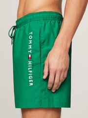 Tommy Hilfiger Green Medium Logo Drawstring Swim Shorts - Image 2 of 4