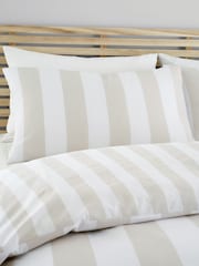 Catherine Lansfield Natural Cove Stripe Reversible Duvet Cover Set - Image 3 of 4