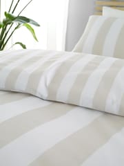 Catherine Lansfield Natural Cove Stripe Reversible Duvet Cover Set - Image 4 of 4