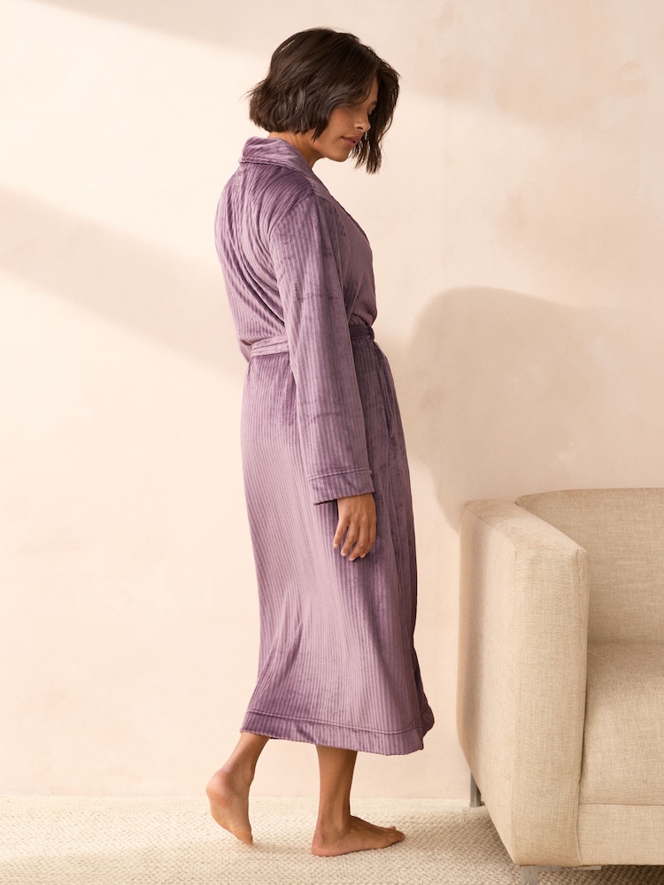 Violet lilas - Peignoir côtelé super doux - Image 3 of 7
