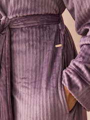 Morado lila - Bata ribeteada supersuave - Imagen 4 de 7