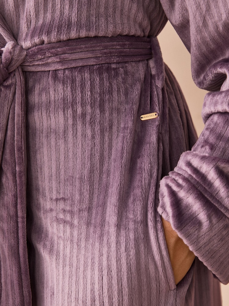 Violet lilas - Peignoir côtelé super doux - Image 4 of 7