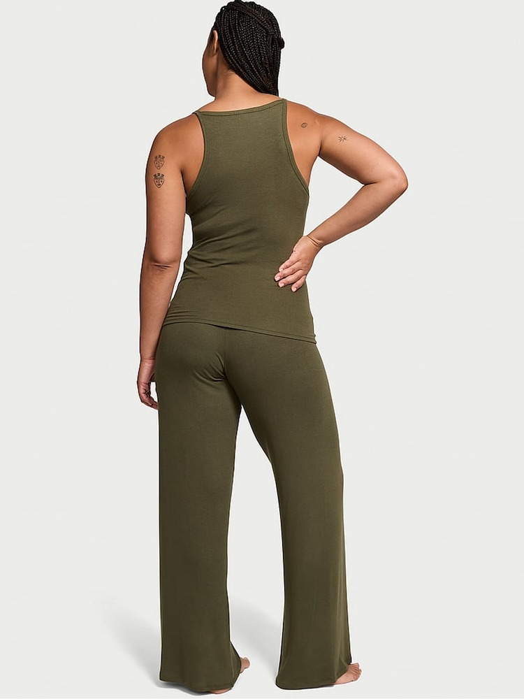 Victoria's Secret Olive Green Modal Rib Cami Long Pyjama Set - Image 2 of 3