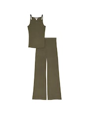 Victoria's Secret Olive Green Modal Rib Cami Long Pyjama Set - Image 3 of 3