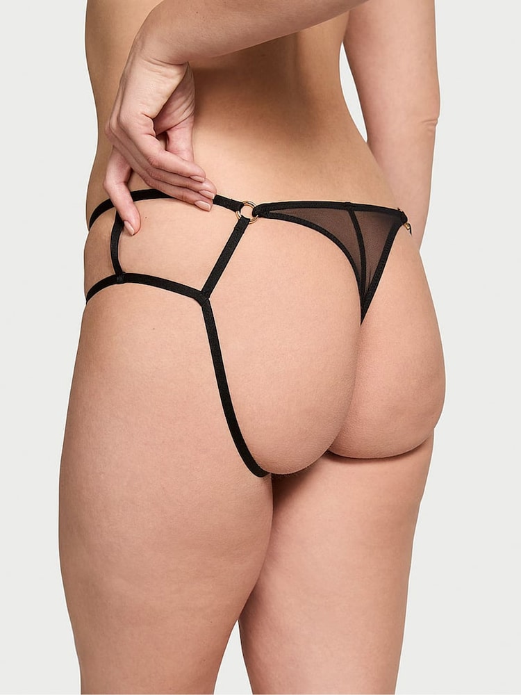 Victoria's Secret Black Strappy Cheeky Knickers - Image 2 of 3