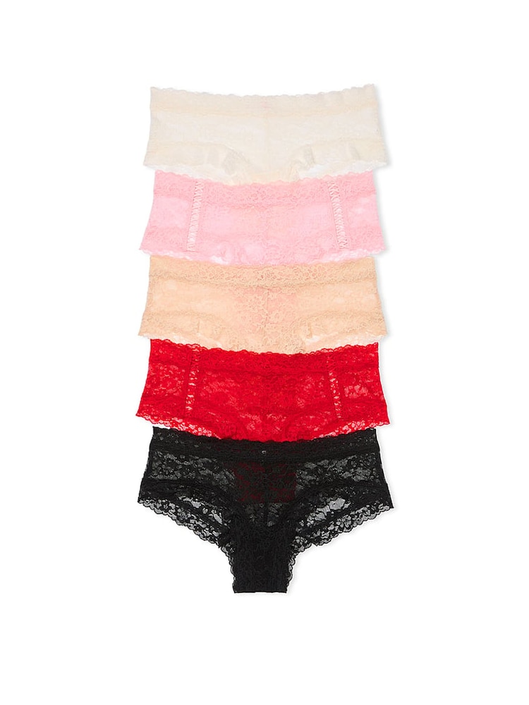 Wit/roze/huidskleur/rood/zwart - Victoria's Secret set van 5 slips - Image 1 of 3