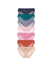 Victoria's Secret Blue/Purple/Pink/Brown/Nude 7 Pack Knickers - Image 1 of 3